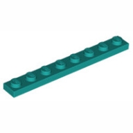 Lego destička 1x8, tmavě tyrkysová (6259921)